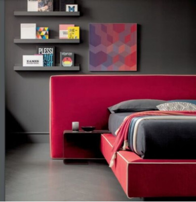 Design luxury double hotel beds fabric luxury bedroom bed Italian furniture new