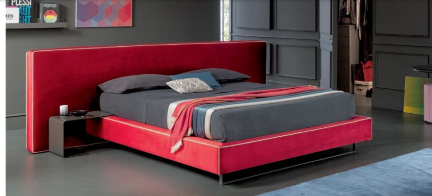 Design luxury double hotel beds fabric luxury bedroom bed Italian furniture new