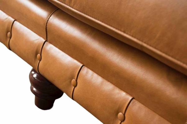 4-seater Sofa Couch Upholstered Chesterfield Sofa Seat Leather Design Brown Furniture