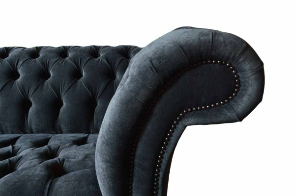 Four-seater sofa 4-seater sofas modern gray design fabric Chesterfield