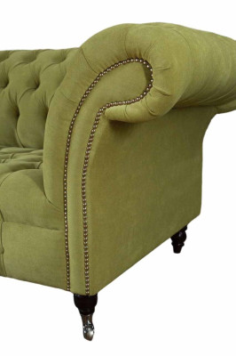 Chesterfield Green Couch Sofa Upholstery 4-Seater Couches Seating Sofas New