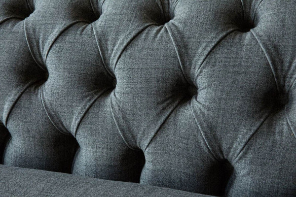 Design Chesterfield Fabric Couch Sofa 4-Seater Upholstery Gray Sofas New