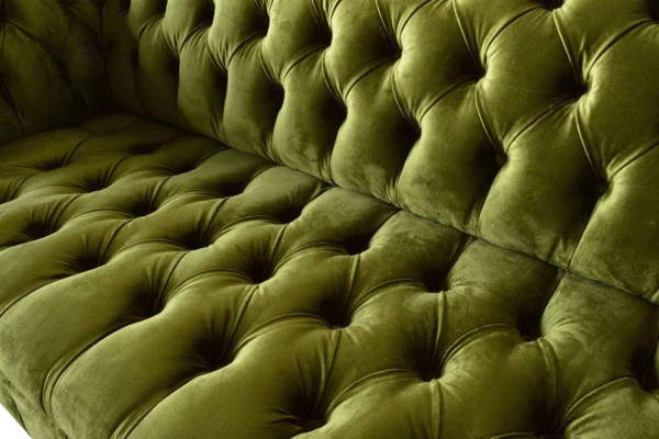 Design Chesterfield Sofa 3 Seater Green Couch Upholstered Sofas Living Room