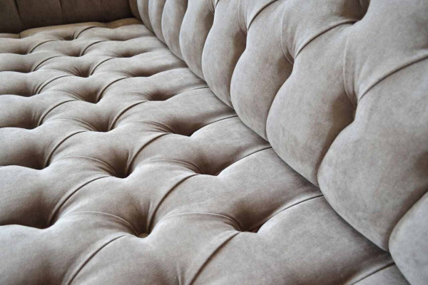 Gray Chesterfield Couch Three-Seater Seat Cushion Sofas Furniture New