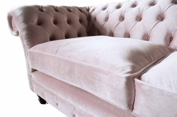 Sofa 3-seater couch furniture design Chesterfield seat textile upholstery new
