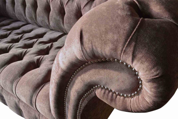 Chesterfield Sofa Couch Upholstery Design 3-Seater Sofas Three-Seater Purple