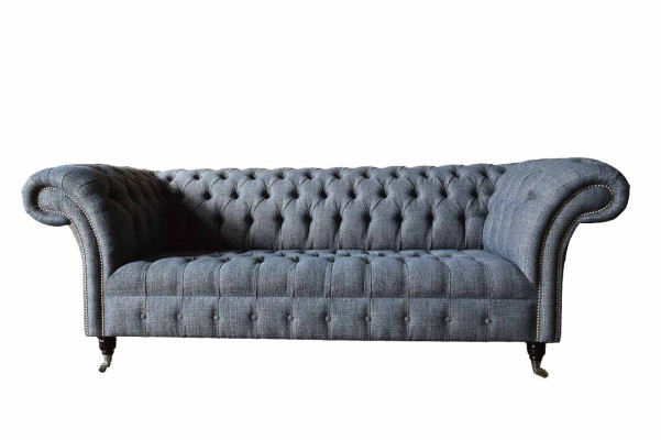 Three-seater couch upholstery design sofa Chesterfield gray sofas room furniture