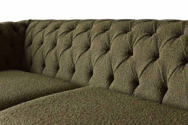 English Chesterfield Sofa Couch Office Furniture Three-seater Velvet 230cm Green