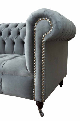 Chesterfield 3-seater design sofa upholstered sofas couches fabric three-seater