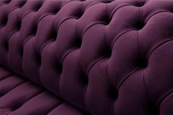 Lila Chesterfield Sofa 3-Seater Chesterfield Designer Couch Textile Fabric