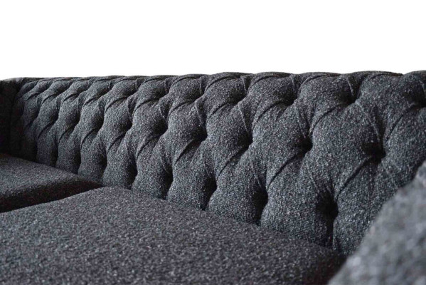 Gray Chesterfield 3-seater Gray Textile Design Couches Upholstered Sofas