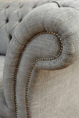 Chesterfield two-seater couch upholstered sofa textile couches fabric luxury