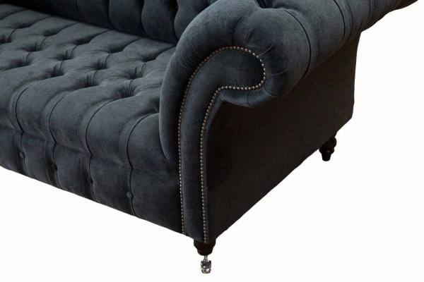 Sofa 2-seater couch design Chesterfield seat luxury textile upholstery new