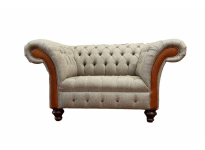 Chesterfield Sofa Upholstery 1.5 Seater Sofas Classic Single Seater Gray New