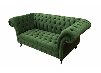 Chesterfield office furniture seating sofa couch 2-seater textile green