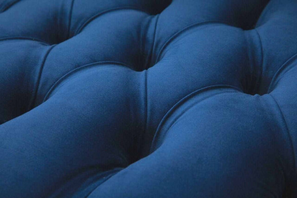 Chesterfield Office Seating Furniture Sofa Couch 2-Seat Textile Blue