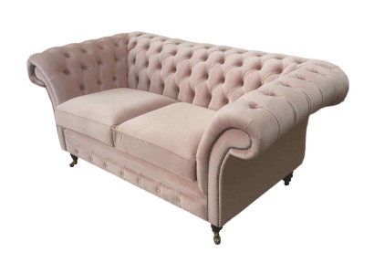 Sofa 2-seater couch upholstery Chesterfield living room design textile new