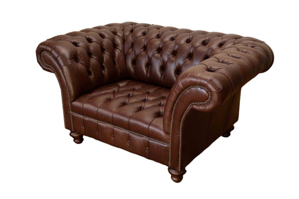 Chesterfield Sofa Living Room Sofas Couch Upholstery Leather Modern 1.5-Seater