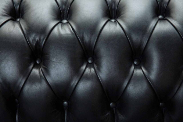 Three-seater luxury sofa 3 seater sofas leather black Chesterfield