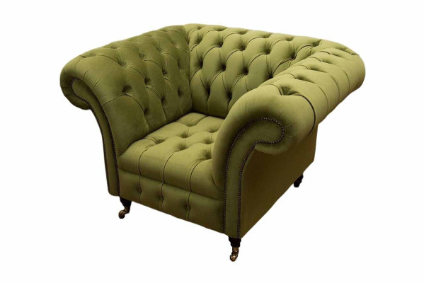 Chesterfield Design Armchair Couch Upholstery Luxury Textile Sofas Single-Seater