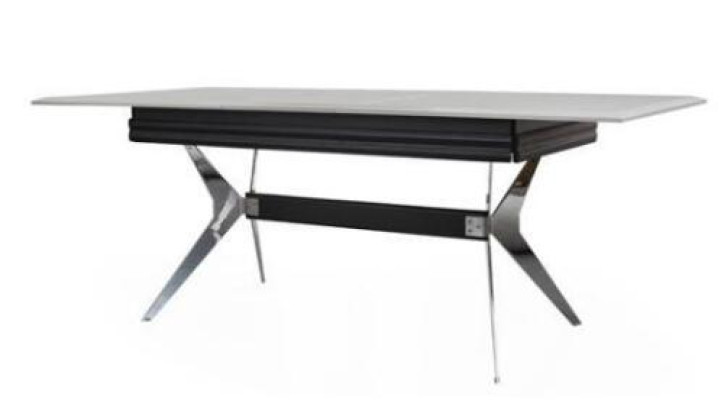Luxury dining room black gray dining table with six chairs sideboard dining set 9 pieces.