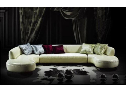 Chesterfield Sectional Sofa U-Shape Luxury Couch Leather Sofa Sofas White Modern