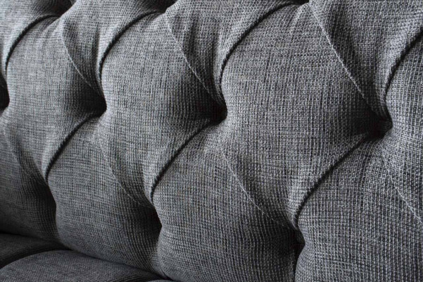 Chesterfield couch sofa upholstery 3-seater couches seat sofas gray new