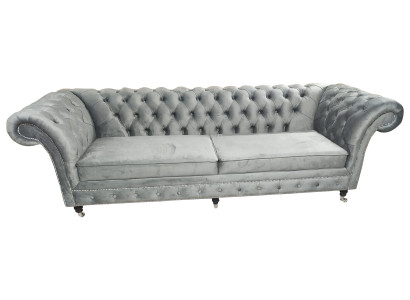 Chesterfield Sofa 3-Seater Couch Textile Fabric Sofas Upholstery 230cm