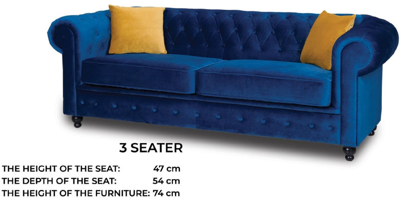 Chesterfield Sofa Set Couch Furniture Living Room Arrangement 3+2+1 Seater