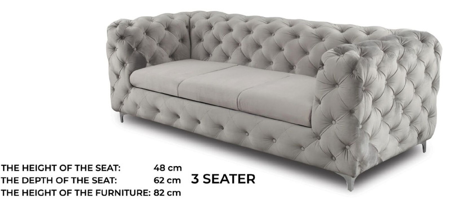 Three-seater Chesterfield sofa upholstery furniture living room furnishings