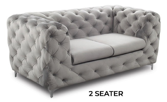 Chesterfield Seat Fabric Textile Couch Two-Seater Sofa 2 Seat Design Sofas