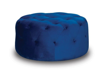 Ottoman Footrest Stool Seat Living Room Fabric Blue Luxury Seating Furniture