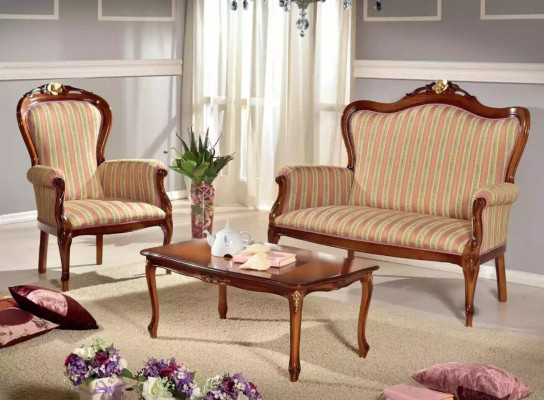 Classic sofa set seating furniture three-seater bench coffee table luxury