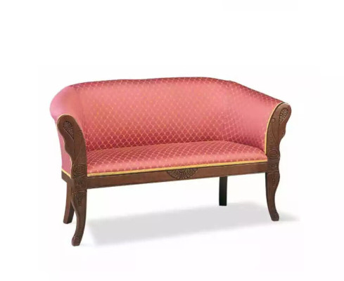 Classic Red Two-Seater Bench Upholstered Furniture Fabric Wood New