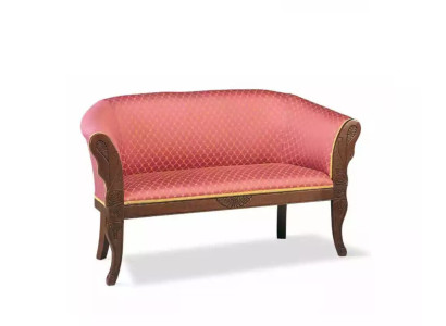Classic Red Two-Seater Bench Upholstered Furniture Fabric Wood New