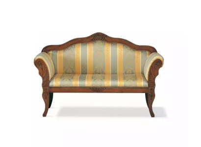 Classic two-seater bench luxury upholstery furniture wood frame noble