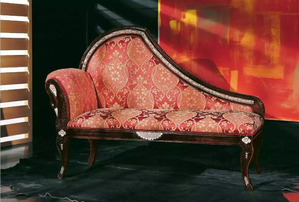 Living room chaise lounge upholstery fabric textile luxury seating furniture new