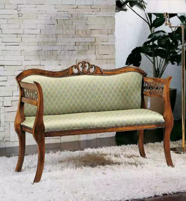 Classic bank luxury upholstered bench living room seating two-seater