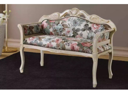 Classic Bench Antique Style Two-Seater Upholstered Bench Seating Furniture Design