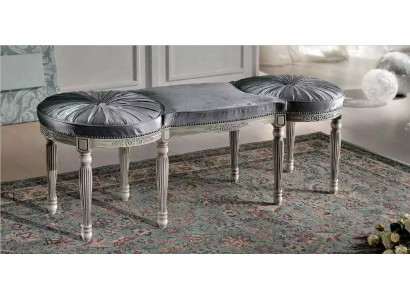 Classic Gray Bench Design Textile New Upholstery Fabric Seating Furniture