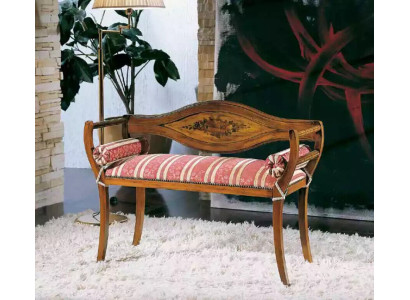 Elegant handcrafted bench with decorative backrest