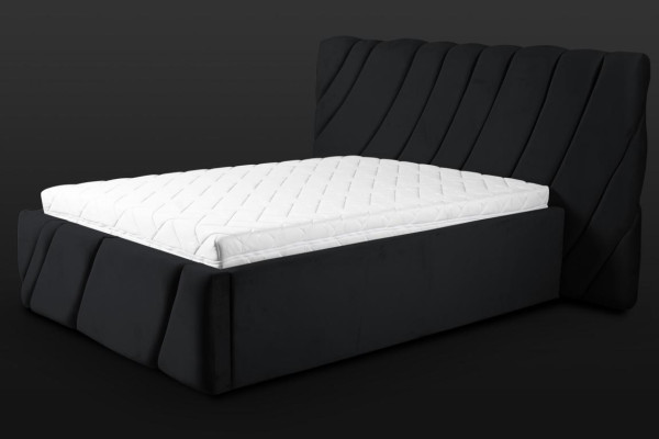Black bed velvet beds double bed 160x200 design hotel furniture