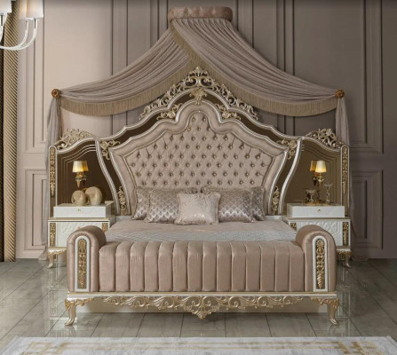 Bedroom complete bed, 2x nightstands, dresser with mirror, 4-piece new