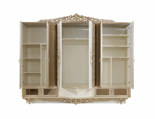 Wardrobe Bedroom Six-Door Closet Wood Bedroom