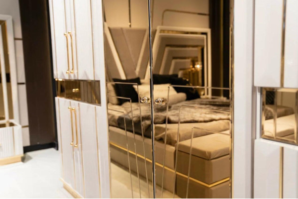 Wardrobe white bedroom material wood wardrobe luxury modern