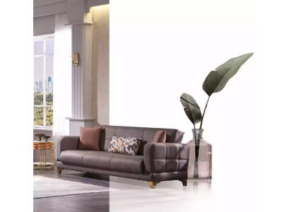 Designer Sofa Pink 3-Seater Designer Living Room Couch Textile Furniture Sofas