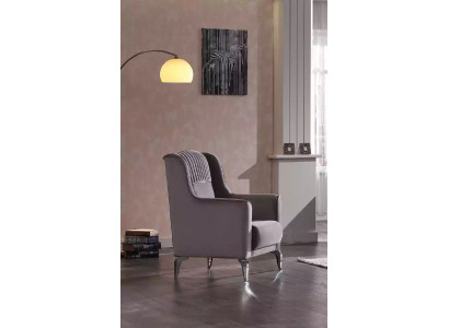 Gray armchair upholstered armchair lounge chair recliner relaxation chair seating furniture