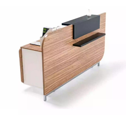 Modern reception desk luxury office wooden furniture brown reception stylish