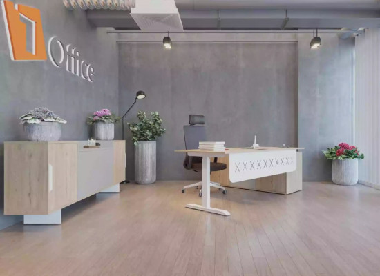 Chef's corner desk office room furniture design practice office furniture beige