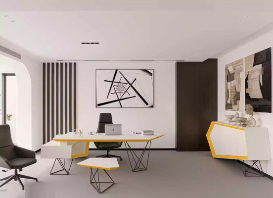 Corner desk work writing office table luxury designer furniture white